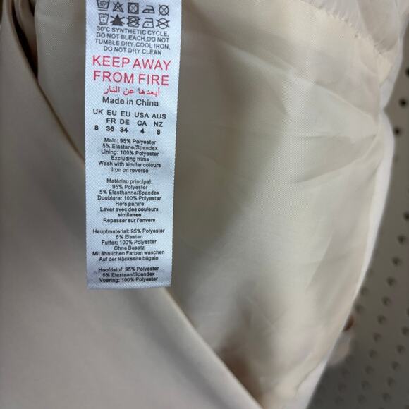 PrettyLittleThing Oversized Blazer Jacket Neutral Cream Women’s 4 - Picture 4 of 7